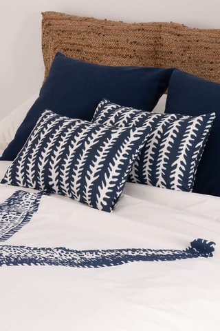 Housse de couette en satin de coton 157 fils/cm² Blanes - Bleu cobalt
