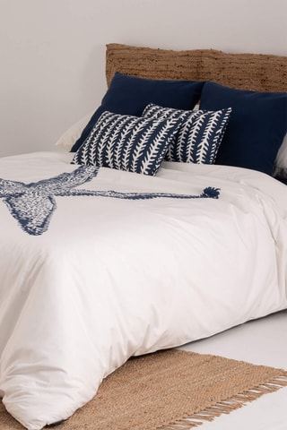 Housse de couette en satin de coton 157 fils/cm² Blanes - Bleu cobalt