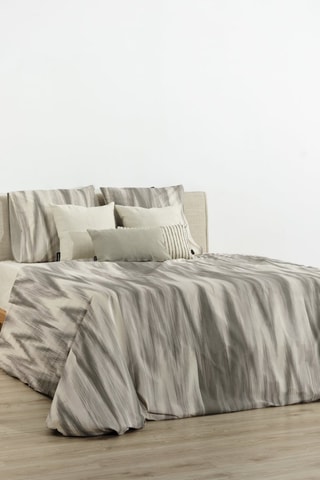 Housse de couette en coton 78 fils/cm² Algemesí - Crème et gris
