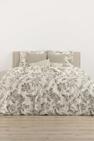Housse de couette en coton 78 fils/cm² Chella - Crème et gris