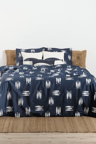 Housse de couette en coton 78 fils/cm² Oropesa - Bleu et blanc
