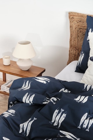 Housse de couette en coton 78 fils/cm² Oropesa - Bleu et blanc