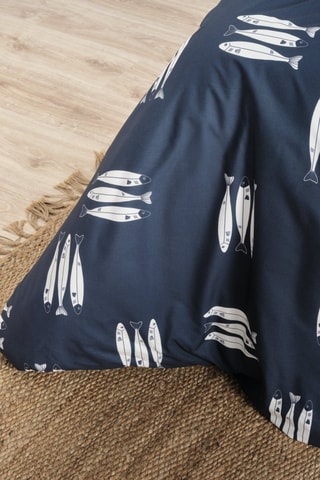 Housse de couette en coton 78 fils/cm² Oropesa - Bleu et blanc