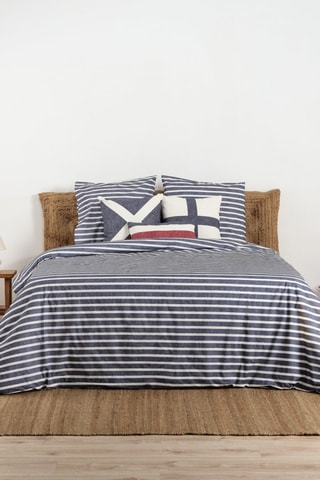 Housse de couette en coton 78 fils/cm² Vinarós - Bleu et blanc