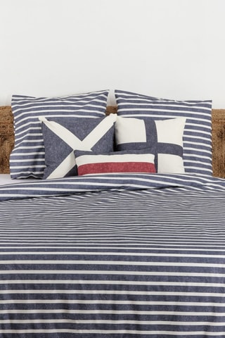 Housse de couette en coton 78 fils/cm² Vinarós - Bleu et blanc