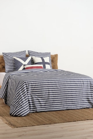 Housse de couette en coton 78 fils/cm² Vinarós - Bleu et blanc