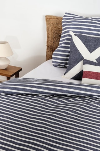 Housse de couette en coton 78 fils/cm² Vinarós - Bleu et blanc