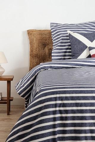 Housse de couette en coton 78 fils/cm² Vinarós - Bleu et blanc