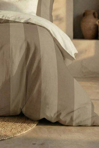 Housse de couette en percale de coton 79 fils/cm² Romani - Marron