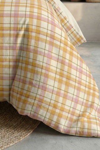 Housse de couette en percale de coton 79 fils/cm² Benimodo - Jaune et rose