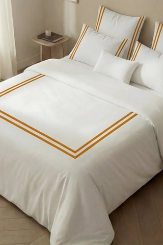 Housse de couette en percale de coton 79 fils/cm² Oliva - Orange