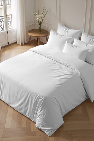 Housse de couette en percale de coton 79 fils/cm² Optico - Blanc