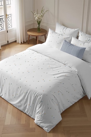 Housse de couette en percale de coton 79 fils/cm² Gandia - Blanc