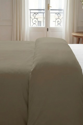 Housse de couette en percale de coton 79 fils/cm² Greige - Marron