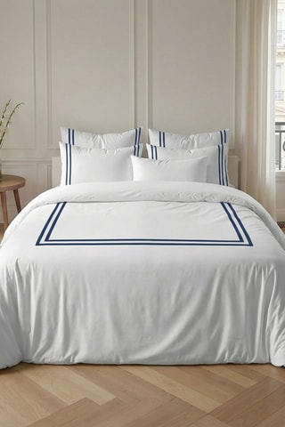 Housse de couette en percale de coton 79 fils/cm² Oliva Azul - Bleu