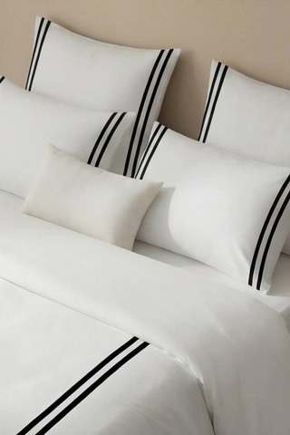 Housse de couette en percale de coton 79 fils/cm² Oliva Negro - Noir