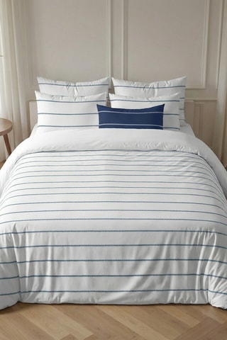 Housse de couette en percale de coton 79 fils/cm² Piles - Bleu