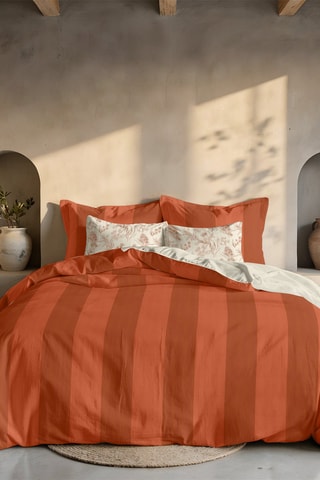 Housse de couette en percale de coton 79 fils/cm² Romani - Orange