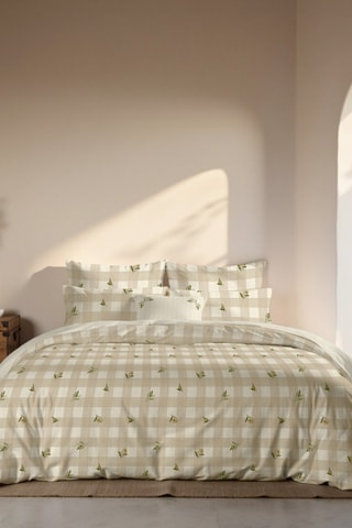 Housse de couette en percale de coton 79 fils/cm² Sella - Beige