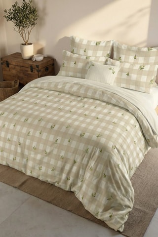 Housse de couette en percale de coton 79 fils/cm² Sella - Beige