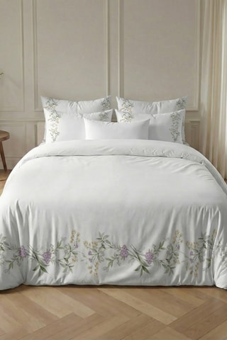 Housse de couette en percale de coton 79 fils/cm² Castalla - Blanc