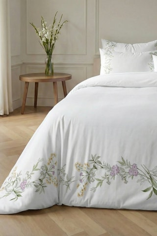 Housse de couette en percale de coton 79 fils/cm² Castalla - Blanc