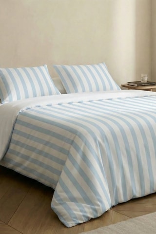 Housse de couette en percale de coton 79 fils/cm² Lango - Bleu