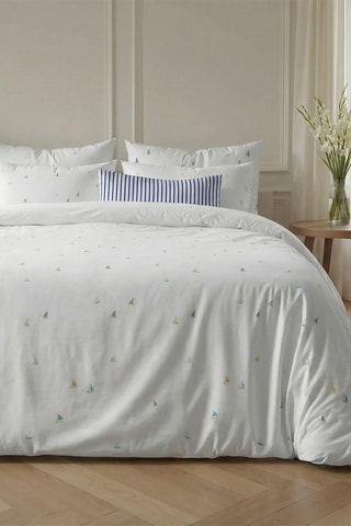 Housse de couette en percale de coton 79 fils/cm² Gandia - Blanc