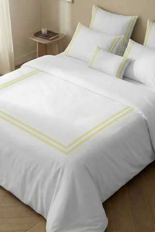 Housse de couette en percale de coton 79 fils/cm² Oliva - Jaune