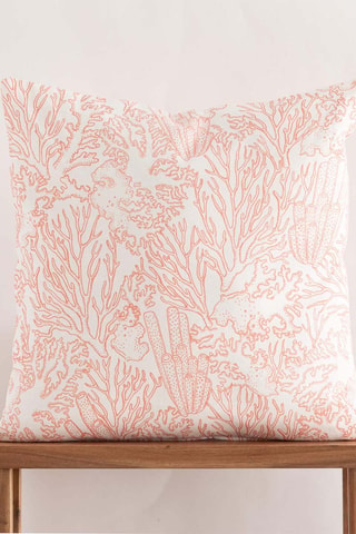 Housse de coussin en coton 98 fils/cm² Estarit - Corail - 50 x 50 cm