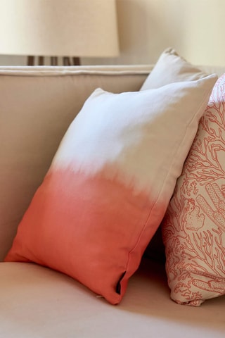 Housse de coussin en coton 98 fils/cm² Estarit - Corail - 50 x 50 cm