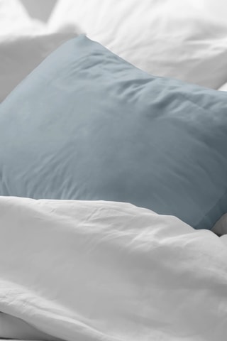 Taie d'oreiller en percale de coton 200 fils/cm² Soft - Bleu clair