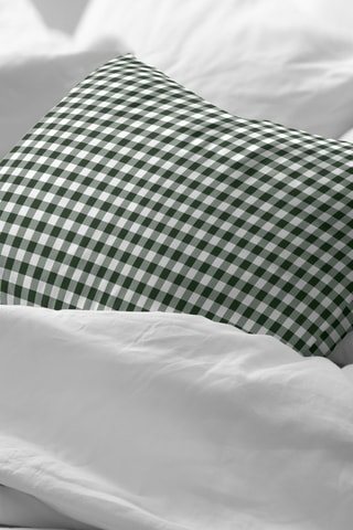 Taie d'oreiller en percale de coton 200 fils/cm² Aielo - Vert foncé