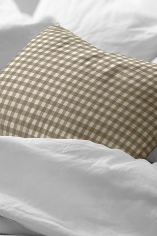 Taie d'oreiller en percale de coton 200 fils/cm² Aielo - Marron