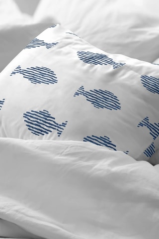 Taie d'oreiller en percale de coton - 200 fils/cm² Capri - Bleu