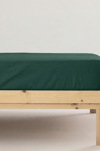 Drap-housse en percale de coton 200 fils/cm² Esmeralda - Vert