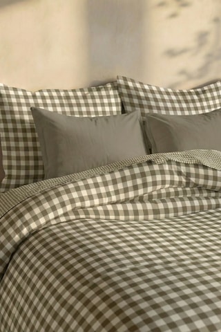Housse de couette en percale de coton 200 fils/cm² Aielo - Marron
