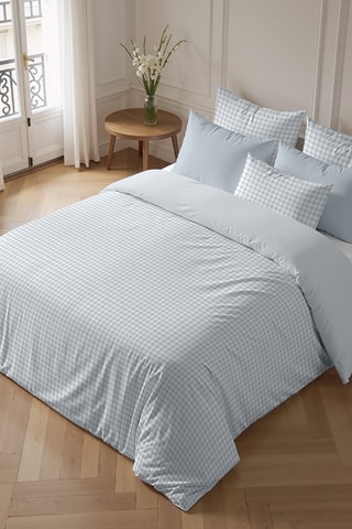 Housse de couette en percale de coton 200 fils/cm² Calafat - Bleu