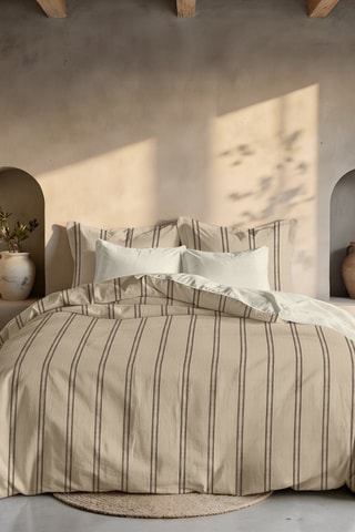 Housse de couette en percale de coton 200 fils/cm² Sargaret - Beige