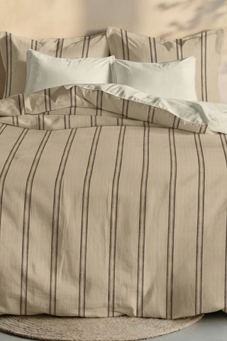 Housse de couette en percale de coton 200 fils/cm² Sargaret - Beige