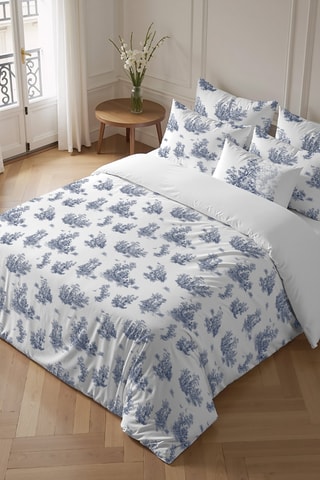 Housse de couette en percale de coton 200 fils/cm² Burjasot - Bleu