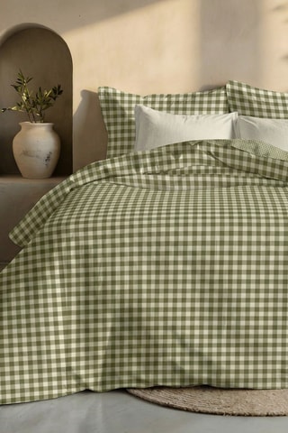 Housse de couette en percale de coton 200 fils/cm² Aielo - Vert clair