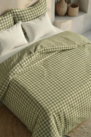 Housse de couette en percale de coton 200 fils/cm² Aielo - Vert clair