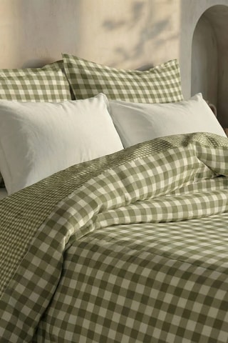 Housse de couette en percale de coton 200 fils/cm² Aielo - Vert clair