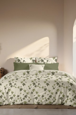Housse de couette en percale de coton 200 fils/cm² Navarres - Vert