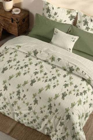 Housse de couette en percale de coton 200 fils/cm² Navarres - Vert
