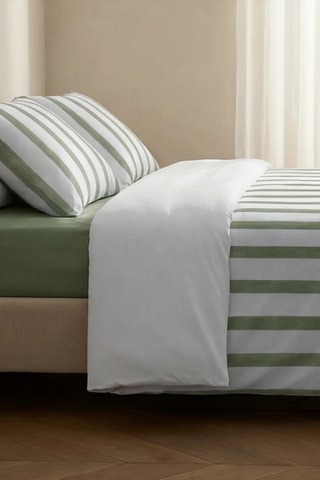 Housse de couette en percale de coton 200 fils/cm² Zanzibar - Vert