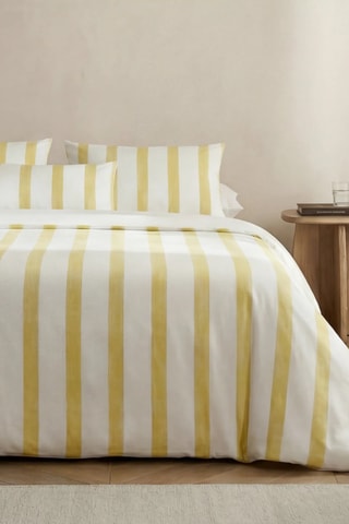Housse de couette en percale de coton 200 fils/cm² Fiyi - Jaune