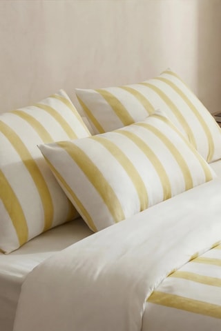 Housse de couette en percale de coton 200 fils/cm² Fiyi - Jaune
