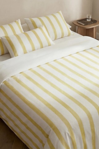 Housse de couette en percale de coton 200 fils/cm² Fiyi - Jaune
